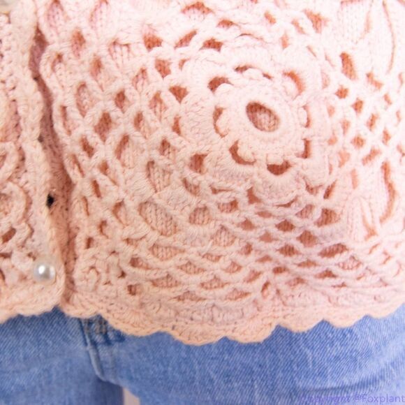 Vintage Franco's 100% cotton dusty pink sweater, women's size S - Picture 9 of 16